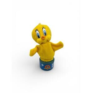 1997 Looney Tunes Tweety Bird Bubble Bath Bottle Plush Hand Puppet New Sealed